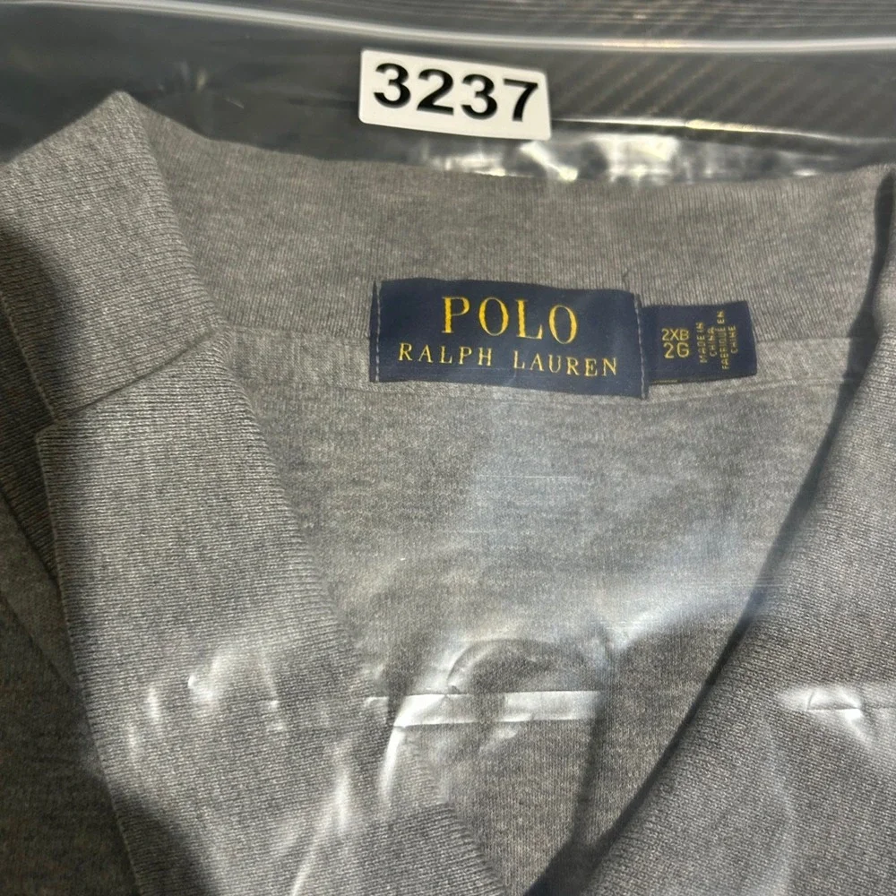 Polo Ralph Lauren Polo Shirt Mens 2XB Grey Short Sleeve Cotton Flesh Pony Logo